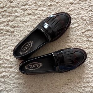 Tod's Shiny Black Women's Loafers